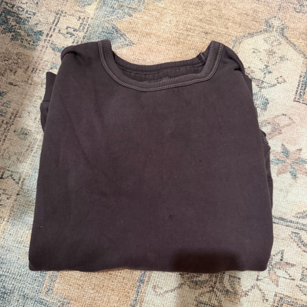 Classic Solid Dark Sweatshirt- chocolate brown